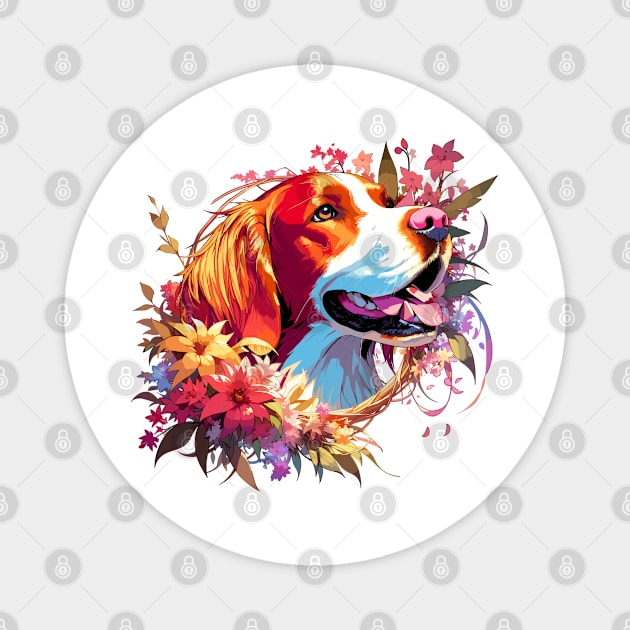 Irish Red and White Setter Joyful Portrait, Mother's Day Gift Magnet by ArtRUs